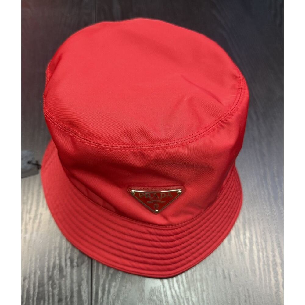 Prada Red Re-Nylon Bucket Hat Size Small - Picture 3 of 9